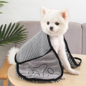 Super Absorbent Microfiber Pet Bath Towel With Hand Pockets